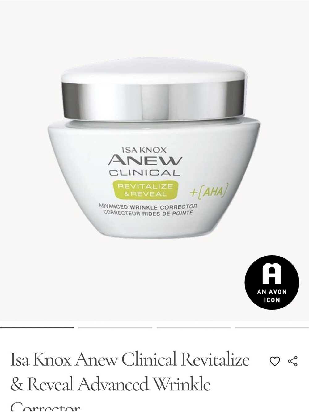 NEW Avon Clinical revitalize & reveal + aha Advanced Wrinkle Corrector 1.7 fl oz